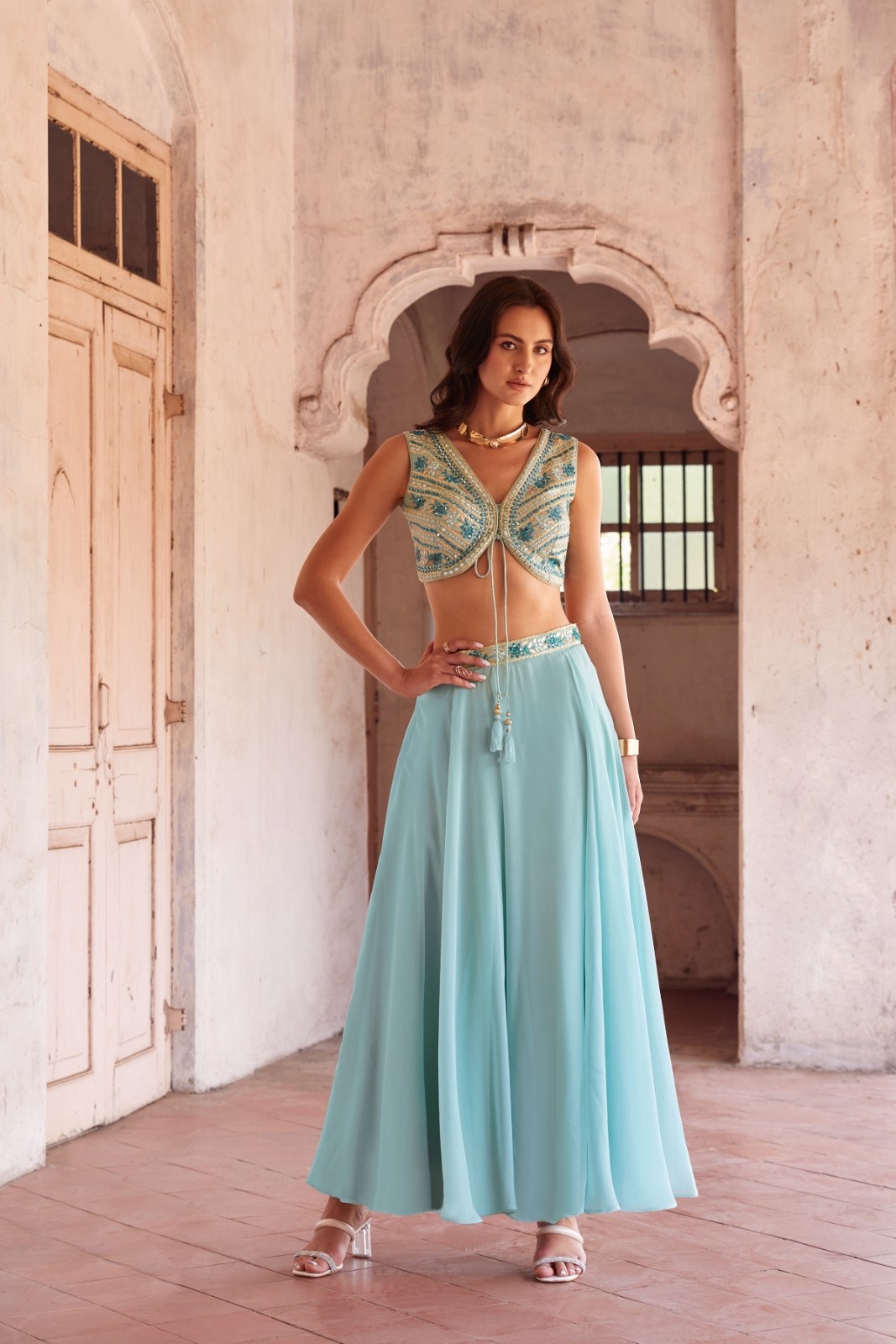 Beautiful Hand Embroidered Stylish Indo-Western IWJ0026
