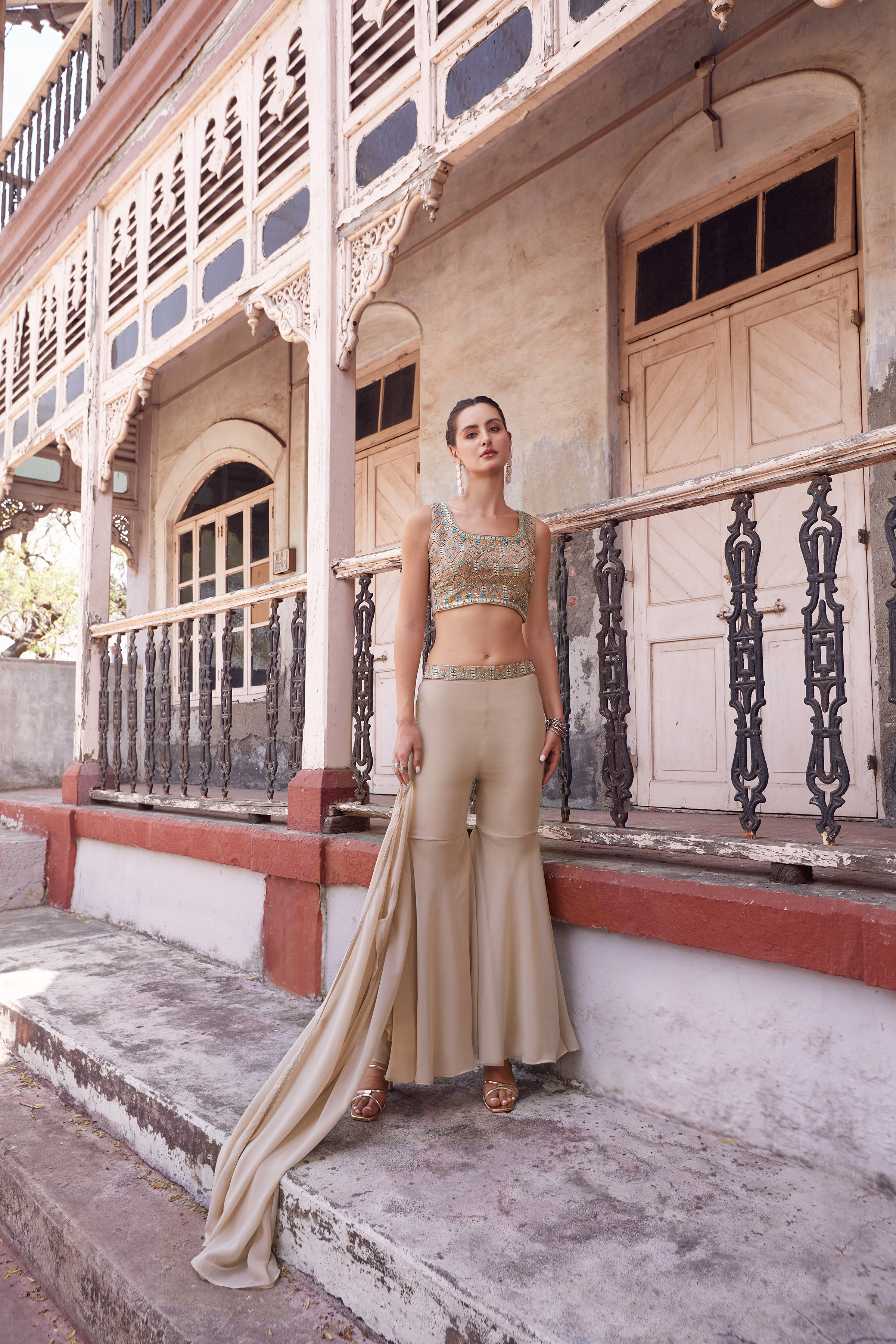 Beautiful Rose Gold Wedding Wear Indo-Western IWJ0029