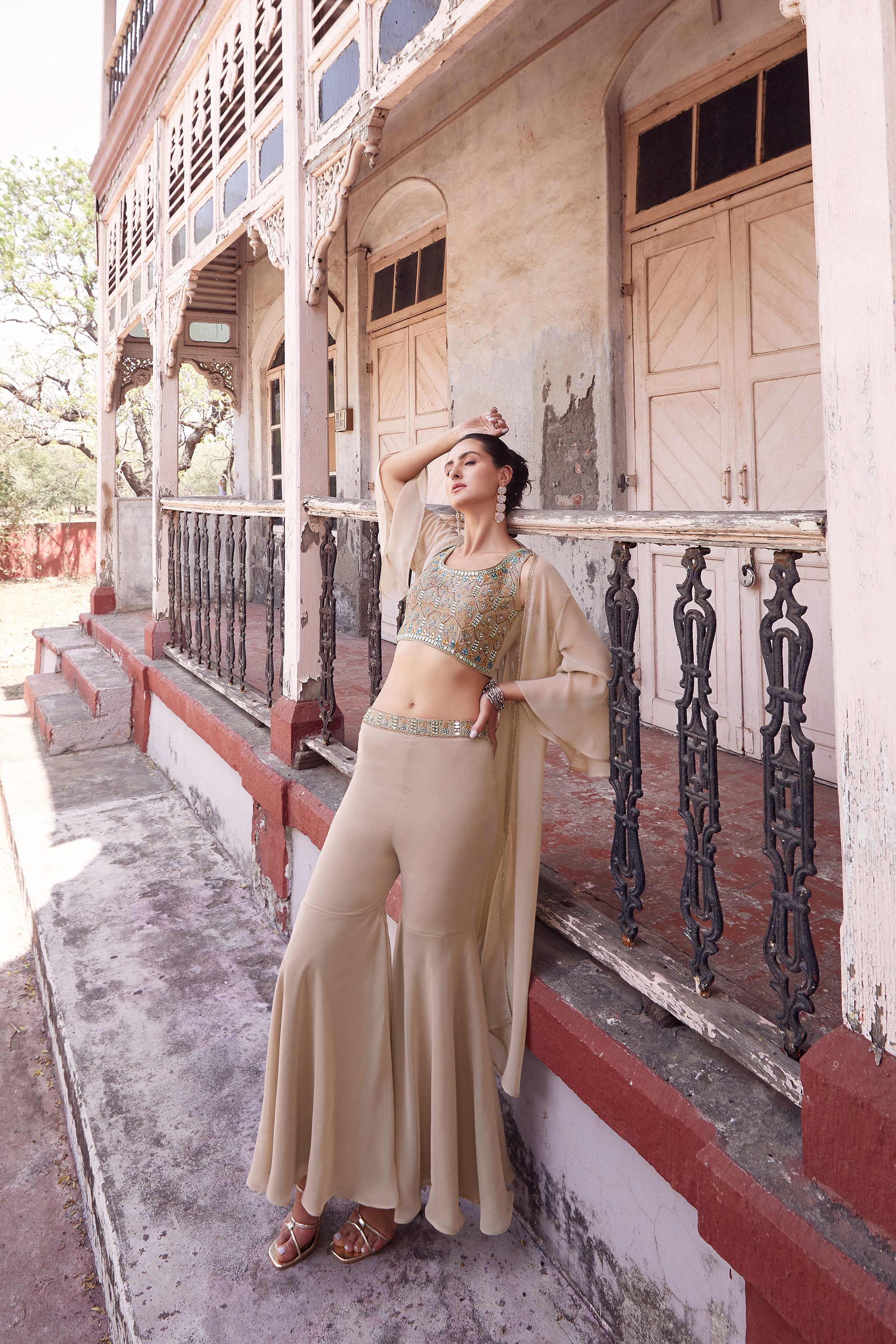 Beautiful Rose Gold Wedding Wear Indo-Western IWJ0029