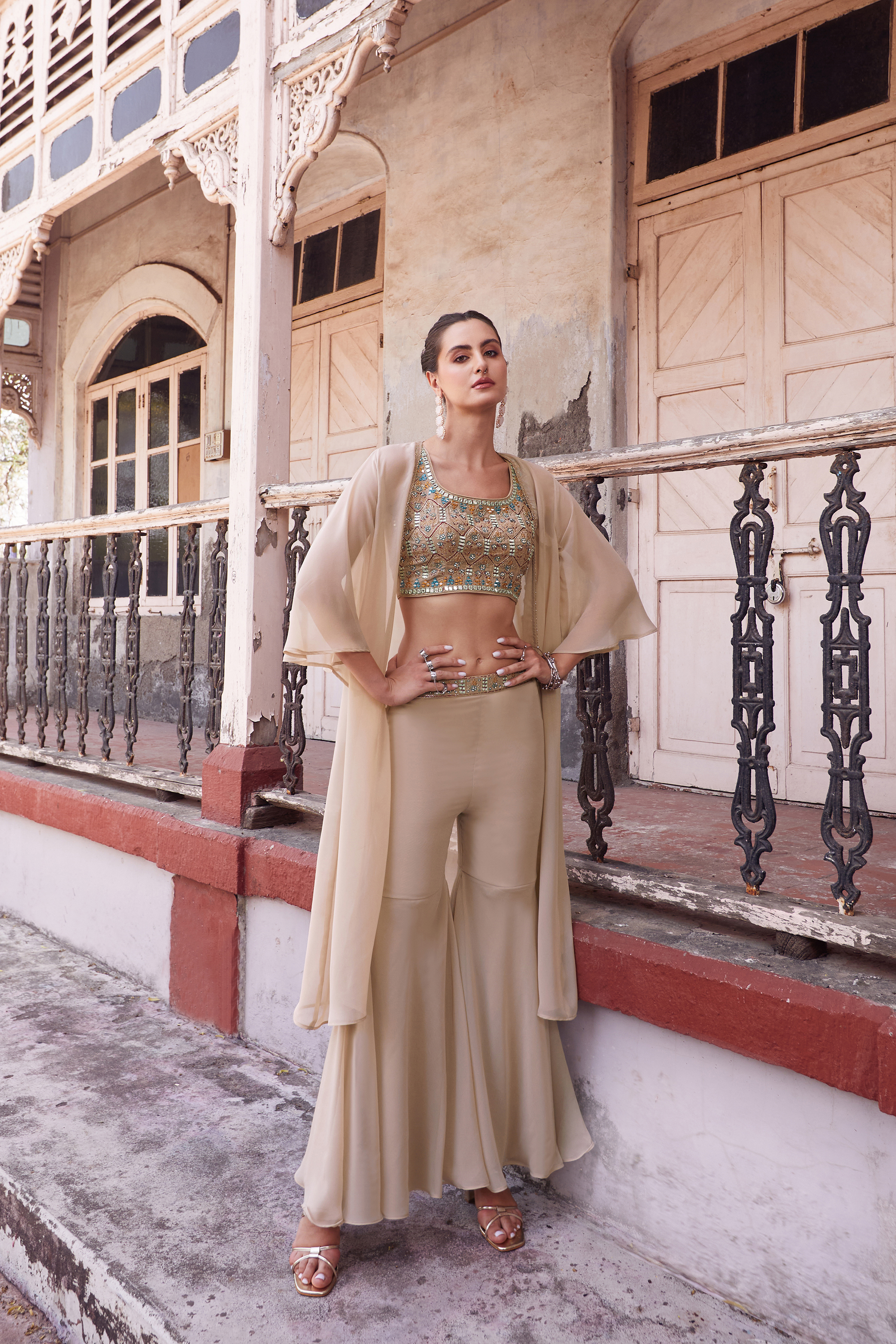 Beautiful Rose Gold Wedding Wear Indo-Western IWJ0029