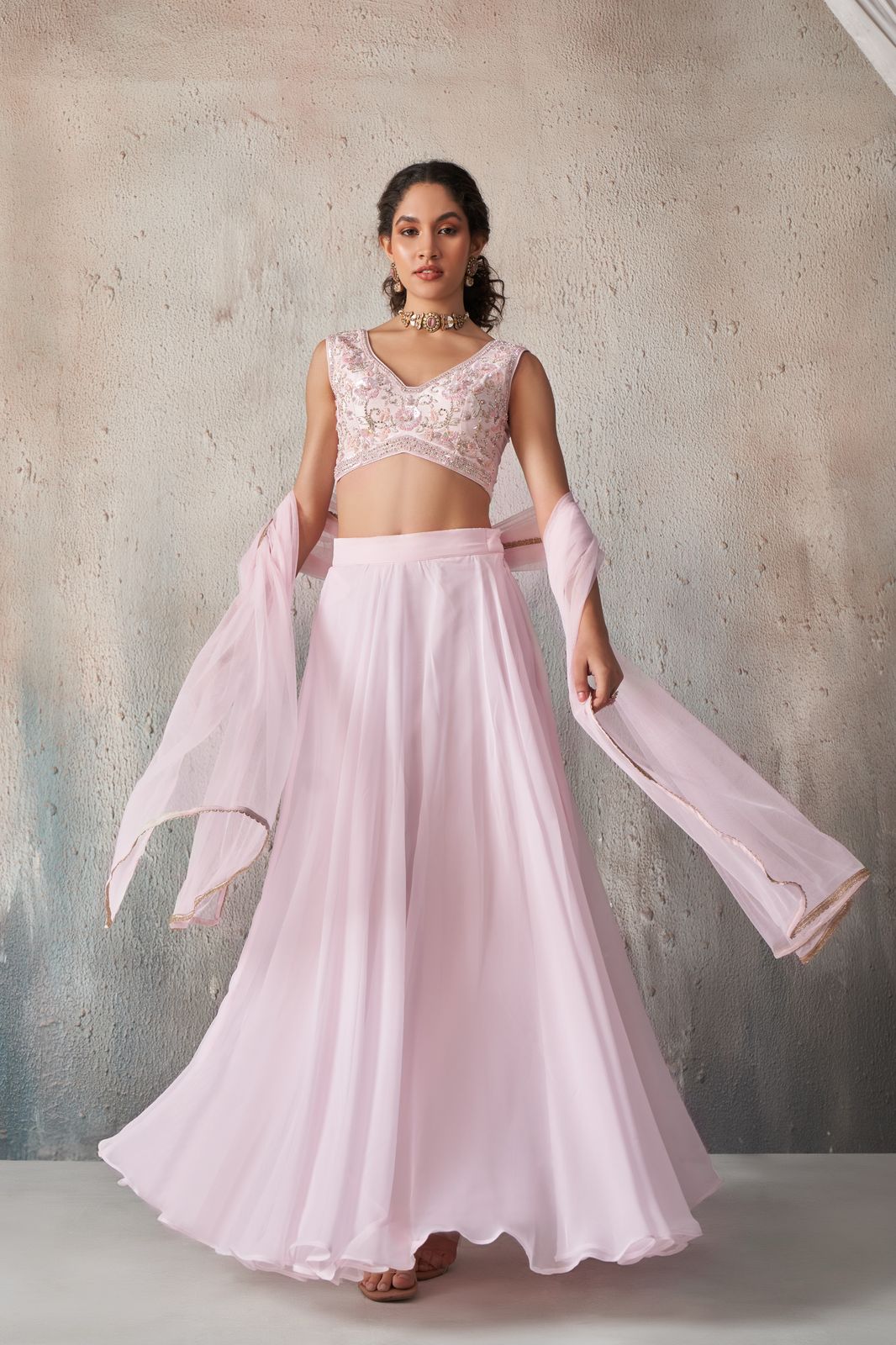 Beautiful Baby Pink Wedding Wear Indo-Western IWJ0024