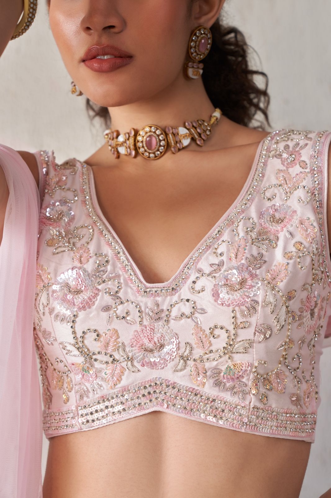 Beautiful Baby Pink Wedding Wear Indo-Western IWJ0024