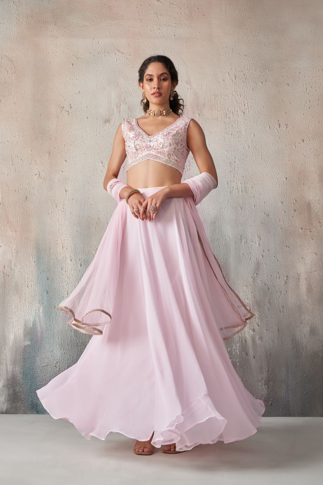 Beautiful Baby Pink Wedding Wear Indo-Western IWJ0024